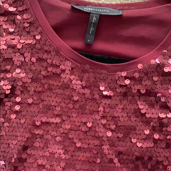 BCBG maxazria merlot med sequin long sleeve dress - Picture 2 of 2